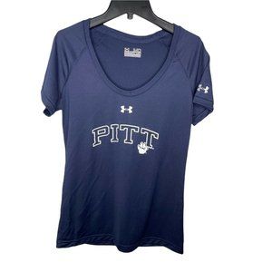Under Armour Pitt Panthers Women's Navy M Short Sleeve Semi Fitted Heat Gear Top